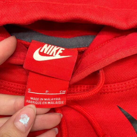 Nike Ohio State University OSU Football Red Mens S Mini Swoosh Pullover Hoodie - Picture 7 of 14